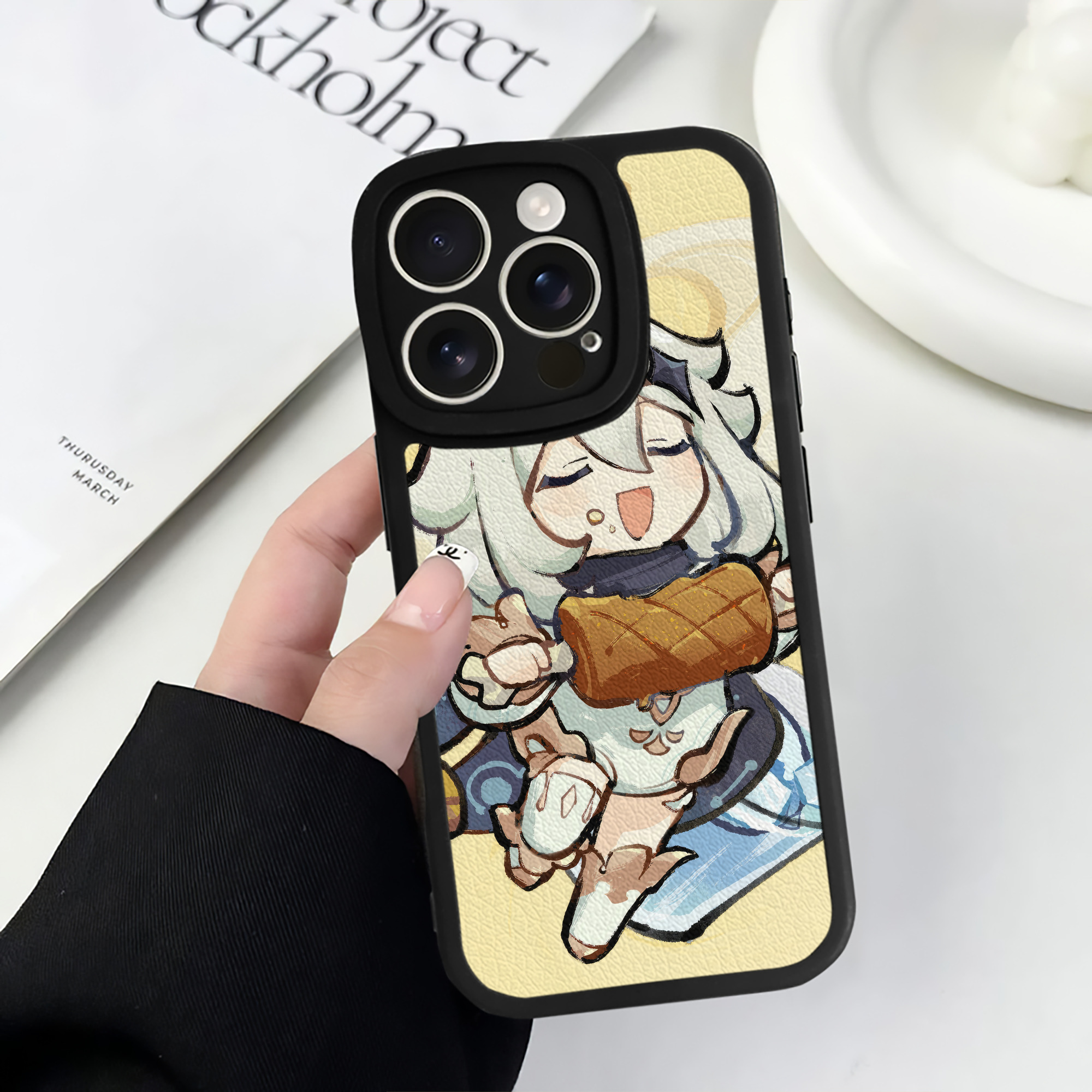 げんし神 genshin 【iPhone 16シリーズ対応】シリコンスマホケース（レザー調） 材質：シリコン